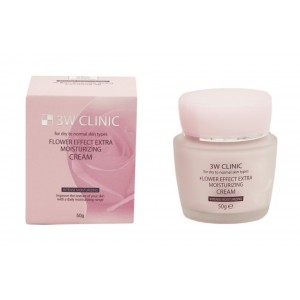 3W Clinic Увлажняющий крем для лица с цветочными экстрактами Flower Effect Extra Moisturizing Cream, 50 гр