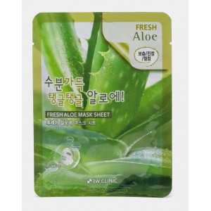 3W Clinic Тканевая маска для лица с экстрактом алоэ Fresh Aloe Mask Sheet, 23 гр