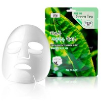 3W Clinic Тканевая маска для лица с зеленым чаем Fresh Green Tea Mask Sheet, 23 гр