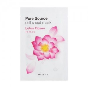 Missha Тканевая маска для лица с лотосом Pure Source Cell Sheet Mask Lotus Flower, 21 гр
