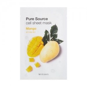 Missha Тканевая маска для лица с манго Pure Source Cell Sheet Mask Mango, 21 гр