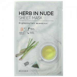 Missha Тканевая маска для лица осветляющая Herb In Nude Sheet Mask Brightening Care, 23 гр