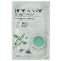 Missha Тканевая маска для лица очищающая Herb In Nude Sheet Mask Purifying Care, 23 гр