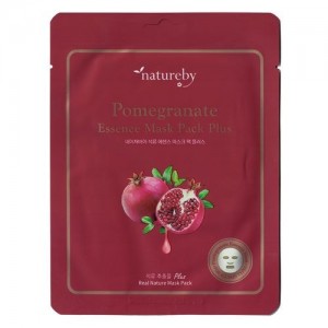 Natureby Питательная маска с экстрактом граната Pomegranate Essence Mask Sheet Plus, 23 гр