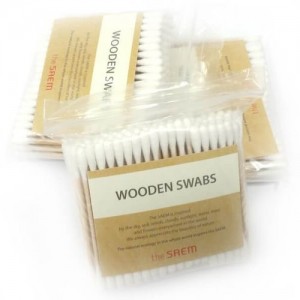 The Saem Ватные палочки из 100% натурального хлопка и древесины Wooden Swab, 300 шт
